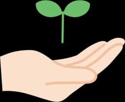 手で植物を守るイラスト