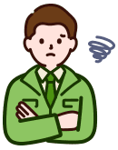 困っている男性のイラスト