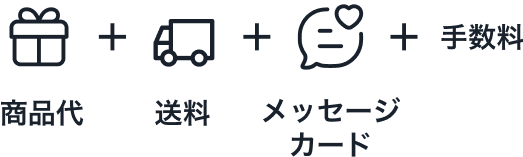商品代+送料+メッセージカード+手数料